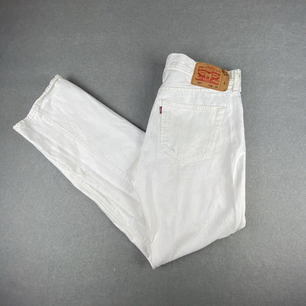 Levi's Men's Straight Jeans - White